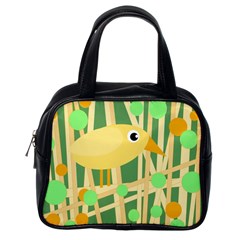 Yellow Little Bird Classic Handbags (one Side) by Valentinaart