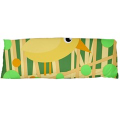 Yellow Little Bird Body Pillow Case (dakimakura) by Valentinaart