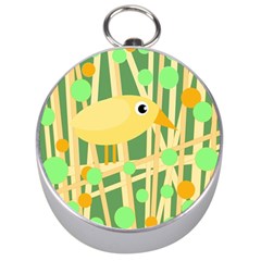 Yellow Little Bird Silver Compasses by Valentinaart