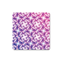 Purple Shatter Geometric Pattern Square Magnet