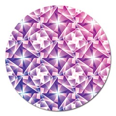 Purple Shatter Geometric Pattern Magnet 5  (round) by TanyaDraws
