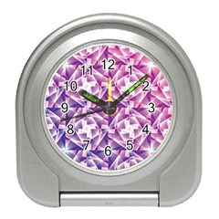 Purple Shatter Geometric Pattern Travel Alarm Clocks by TanyaDraws