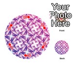 Purple Shatter Geometric Pattern Playing Cards 54 (Round)  Front - DiamondQ