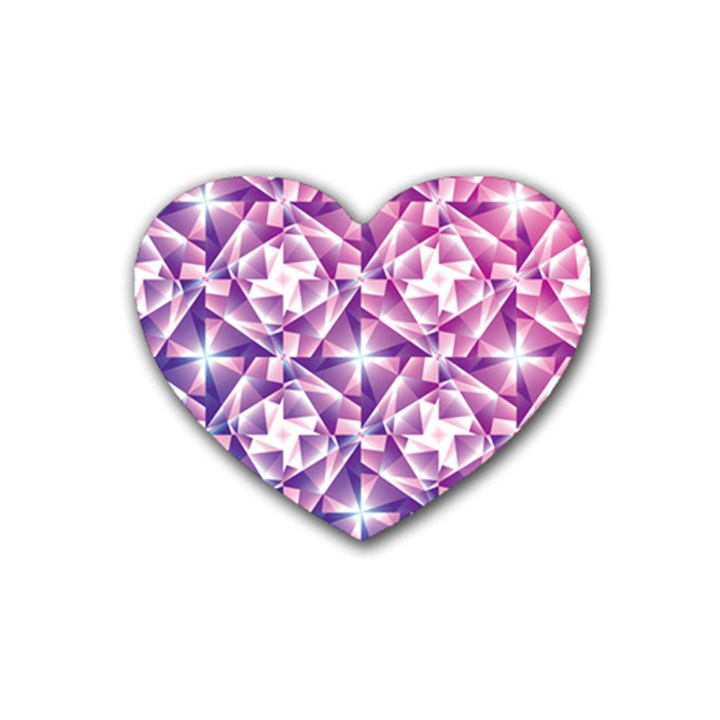 Purple Shatter Geometric Pattern Rubber Coaster (Heart) 