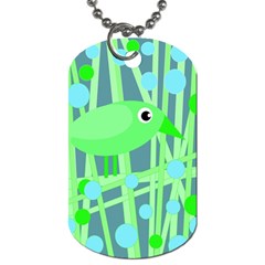 Green Bird Dog Tag (two Sides) by Valentinaart