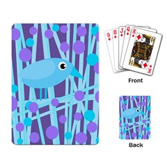 Blue And Purple Bird Playing Card by Valentinaart