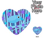 Blue and purple bird Multi-purpose Cards (Heart)  Back 18