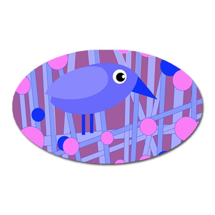 Purple and blue bird Oval Magnet