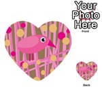 Pink bird Multi-purpose Cards (Heart)  Back 2