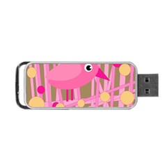 Pink Bird Portable Usb Flash (two Sides) by Valentinaart