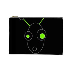 Green Alien Cosmetic Bag (large)  by Valentinaart