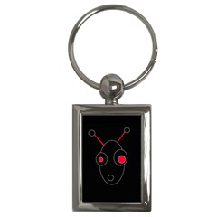 Red Alien Key Chains (rectangle)  by Valentinaart