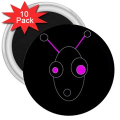 Purple Alien 3  Magnets (10 Pack)  by Valentinaart