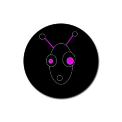 Purple Alien Rubber Round Coaster (4 Pack) 