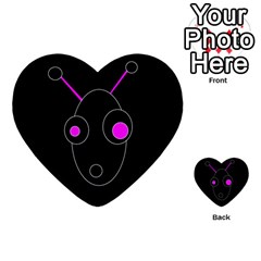 Purple Alien Multi-purpose Cards (heart) 