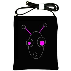 Purple Alien Shoulder Sling Bags by Valentinaart