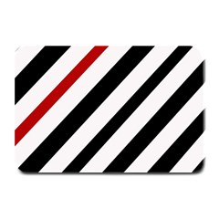 Red, Black And White Lines Plate Mats