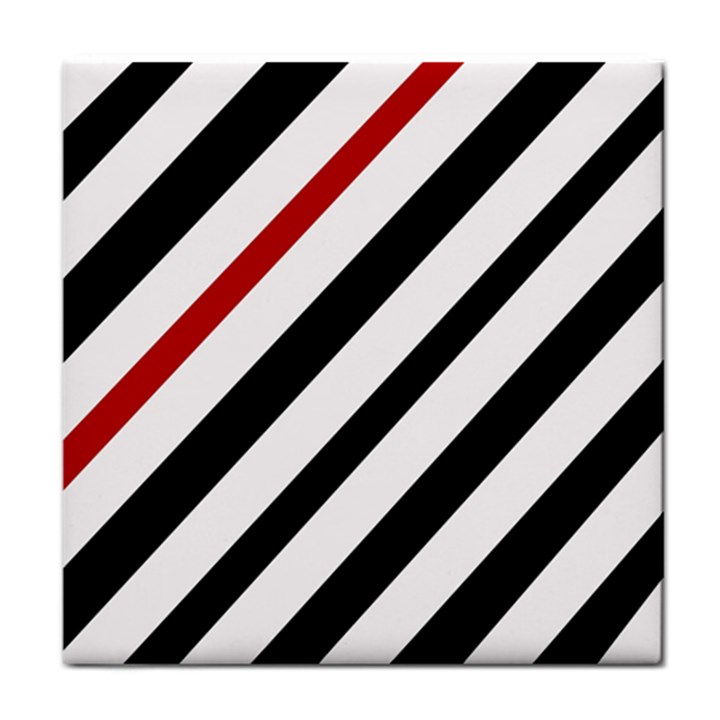 Red, black and white lines Face Towel