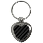 Gray and black lines Key Chains (Heart)  Front