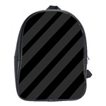 Gray and black lines School Bags (XL)  Front