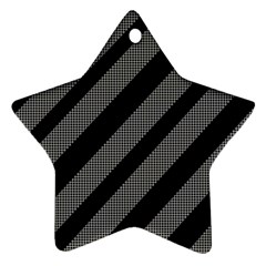 Black And Gray Lines Ornament (star)  by Valentinaart