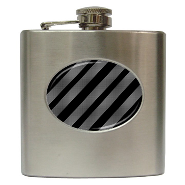 Black and gray lines Hip Flask (6 oz)