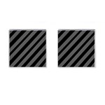 Black and gray lines Cufflinks (Square) Front(Pair)