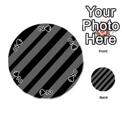 Black And Gray Lines Playing Cards 54 (round) 