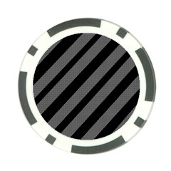 Black And Gray Lines Poker Chip Card Guards (10 Pack)  by Valentinaart