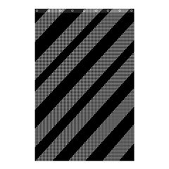 Black And Gray Lines Shower Curtain 48  X 72  (small)  by Valentinaart