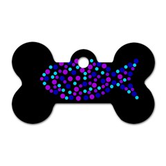 Purple Fish Dog Tag Bone (one Side) by Valentinaart