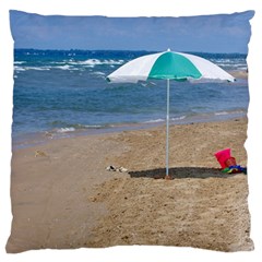 Beach Umbrella Large Cushion Case (one Side) by PhotoThisxyz