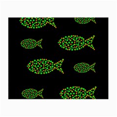 Green Fishes Pattern Small Glasses Cloth