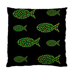 Green Fishes Pattern Standard Cushion Case (one Side) by Valentinaart