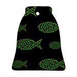 Green fishes pattern Bell Ornament (2 Sides) Back