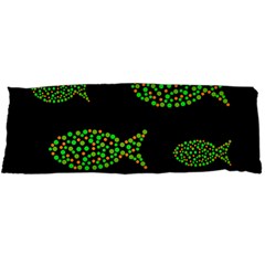 Green Fishes Pattern Body Pillow Case Dakimakura (two Sides) by Valentinaart