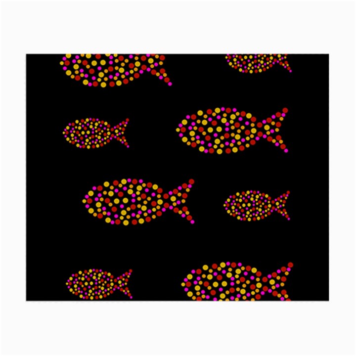 Orange fishes pattern Small Glasses Cloth (2-Side)