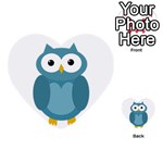 Cute blue owl Multi-purpose Cards (Heart)  Back 53