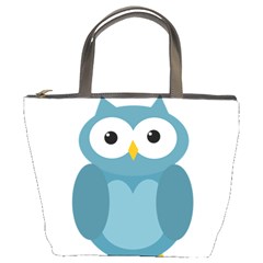 Cute Blue Owl Bucket Bags by Valentinaart