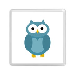 Cute Blue Owl Memory Card Reader (square)  by Valentinaart