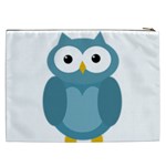 Cute blue owl Cosmetic Bag (XXL)  Back