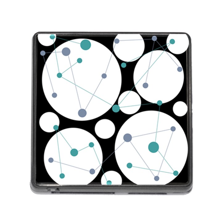 Decorative circles - blue Memory Card Reader (Square)