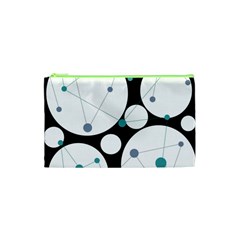 Decorative Circles - Blue Cosmetic Bag (xs) by Valentinaart