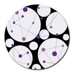 Decorative Circles - Purple Round Mousepads