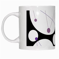 Decorative Circles - Purple White Mugs by Valentinaart