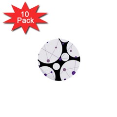 Decorative Circles - Purple 1  Mini Buttons (10 Pack)  by Valentinaart