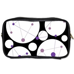 Decorative Circles - Purple Toiletries Bags 2-side by Valentinaart