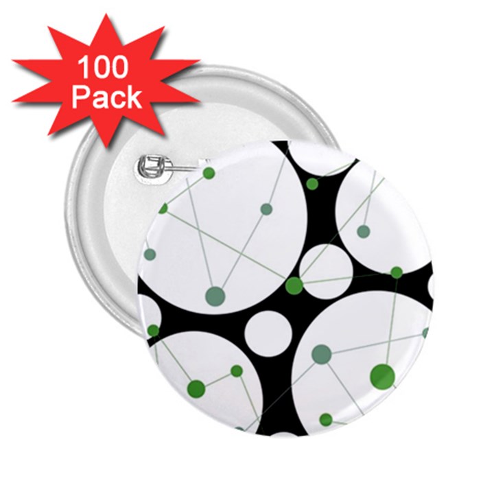Decorative circles - green 2.25  Buttons (100 pack) 