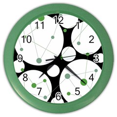 Decorative Circles - Green Color Wall Clocks by Valentinaart