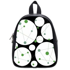 Decorative Circles - Green School Bags (small)  by Valentinaart